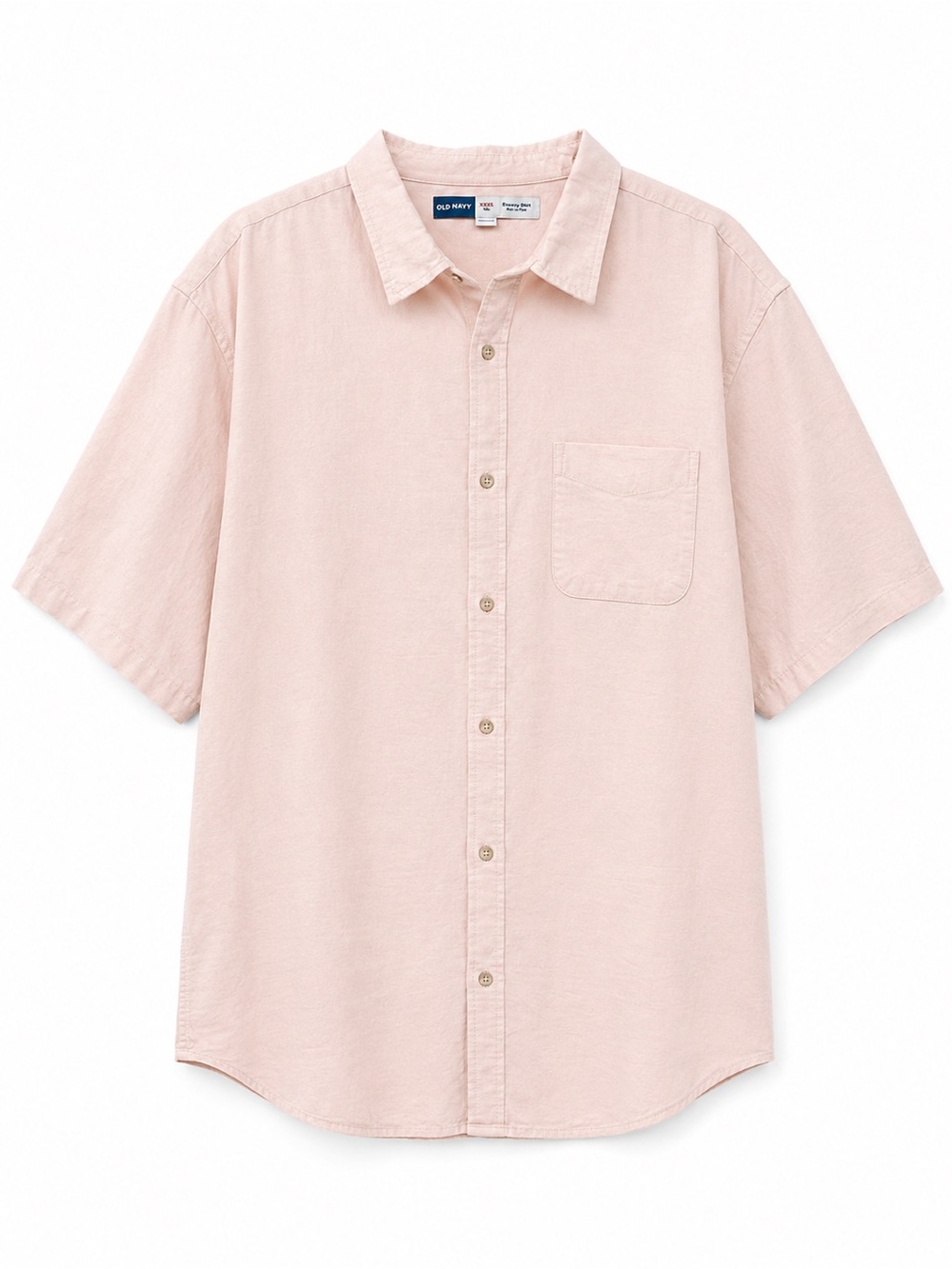 Old Navy Everyday Oxford Shirt 4XL Tall Paper Roses Pink Cotton Button Up Casual - Picture 2 of 5